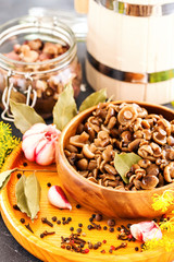 Delicious marinated mushrooms