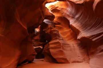 Panoramic view in the famous Antelope Canyon