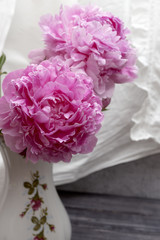 peonies in the vase