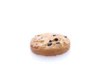 Chocolate chip cookie isolated in white background