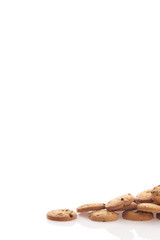 Chocolate chip cookie isolated in white background