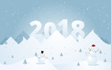 Winter snow town design scene. background illustration