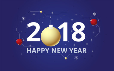 2018 Happy new year background. Celebration firework design. simple firework decoration. vector illustration.