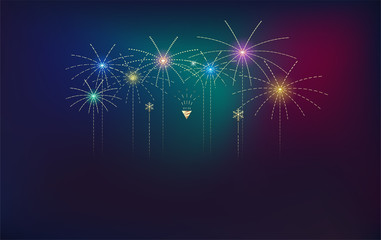 Celebration firework design. simple firework decoration. vector illustration.