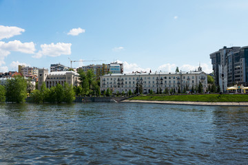 City of Samara with the Volga river/city of Samara, a Volga river in the summer