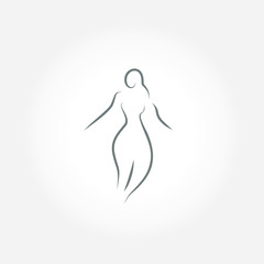 woman icon vector line illustration