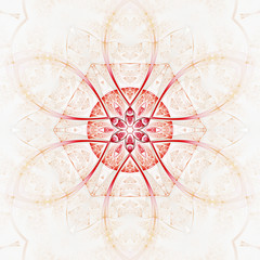 Red fractal flower, digital artwork for creative graphic design