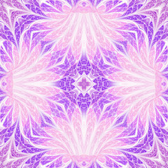 Obraz premium Seamless purple fractal floral mandala, digital artwork for creative graphic design