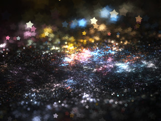 Abstract fractal texture with blurry stars, digital artwork for creative graphic design
