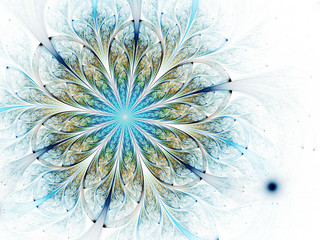 Light fractal flower, digital artwork for creative graphic design