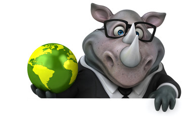 Naklejka premium Fun rhinoceros - 3D Illustration