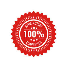 Obraz premium satisfaction guaranteed red circle seal stamp on white background. Illustration for design