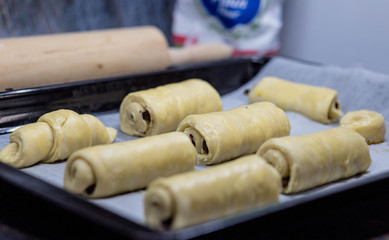 Making of croissants
