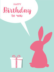 Happy birthday card , pattern design,love,cute vector,animal,cartoon,rabbit,Vector illustrations