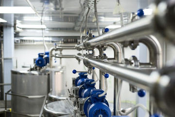 Steel tanks and piping system of stainless steel.