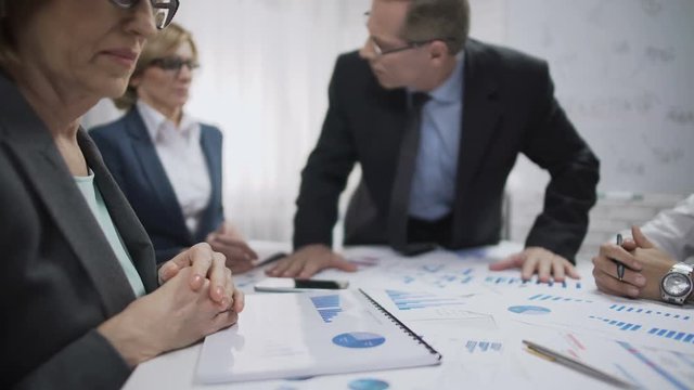 Hysterical angry man boss dissatisfied with work of department, stressful job
