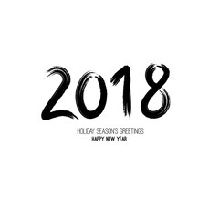 Vector grunge brush 2018 new year