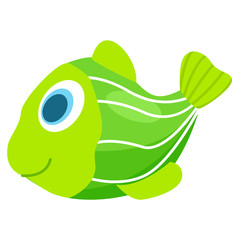 Rubber or Plastic Green Fish for Children to Take Bath