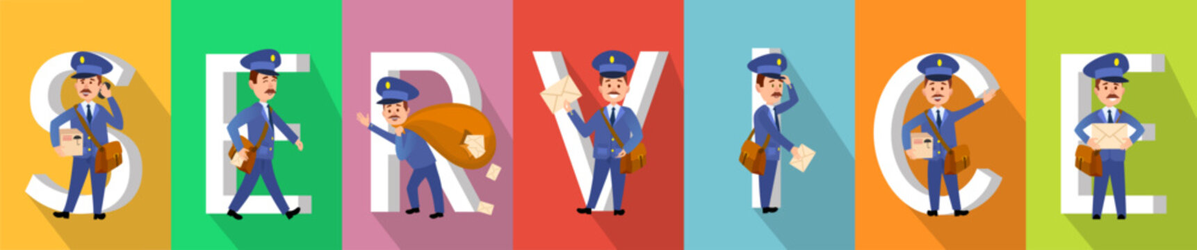 SERVICE Poster in Colours with Working Carriers