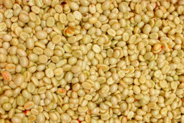 fresh coffee beans before roast for background