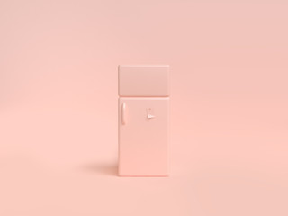 soft pink-cream background refrigerator  3d rendering