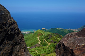 Fototapeta na wymiar View from the Teapot Mountain in Ruifang District, New Taipei, Taiwan