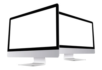 computer in perspective in high detail with a blank screen
