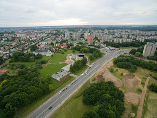 Fototapeta premium Eiguliai district aerial view in Kaunas Lithuania