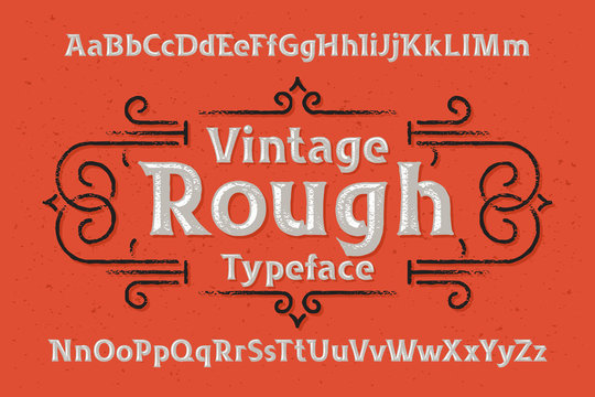 Vintage rough typeface with textured volume effect