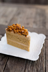 Piece of thai coffee cake