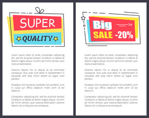 Super Quality Promo Sticker Frames on Poster Text
