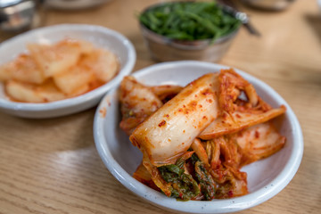 Korean tradional side dish Kimchi and Radish kimchi,Korea