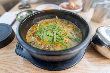 famous winter Korean food loach soup