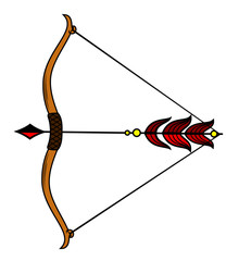 Bow with a stretched bowstring