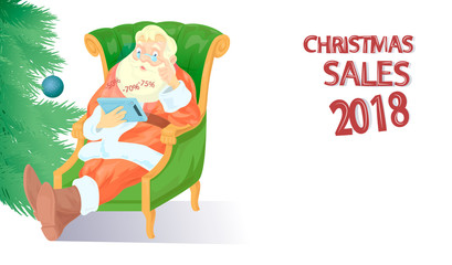 Santa claus with tablet