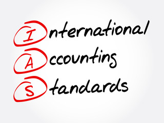 IAS - International Accounting Standards acronym, business concept background