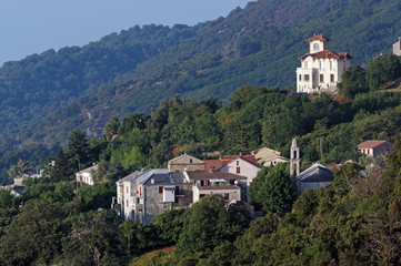 Fototapeta na wymiar Valle di Campoloro village in upper Corsica