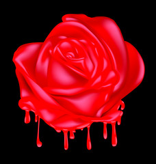 abstract liquid red rose