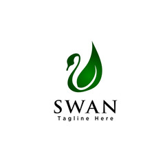 Green leaf swan logo