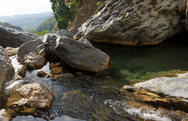 Naklejka na ściany i meble rocks and stream in costa verde Canyon 