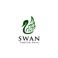 Line art elegant Swan logo
