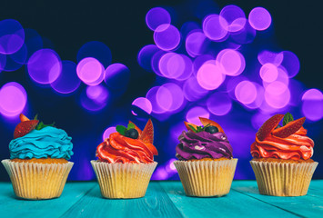 colorful festive cupcakes