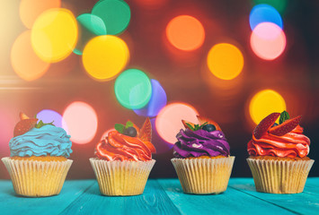 colorful festive cupcakes