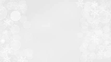 Abstract Snow Flake with Bokeh White and Gray Vector Backgrounds