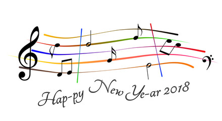 Spartito musicale Happy New Year 2018