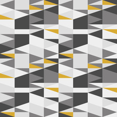 Triangles seamless pattern. Modern vector abstract geometric background with triangles in retro colors. Scandinavian nordic design style.