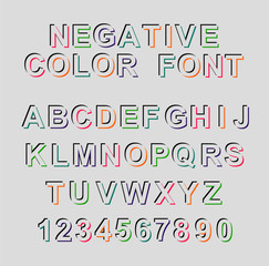 Colorful negative font