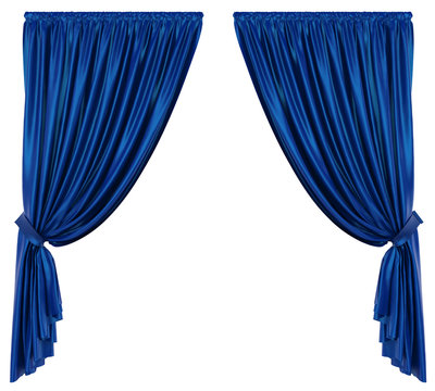 Blue Theatre Curtain Isolated