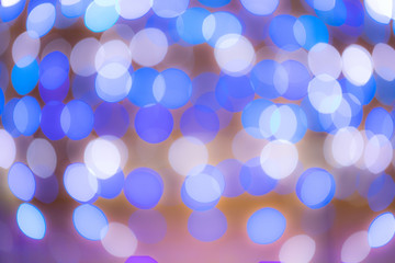 Abstract blur bokeh of colorful Lighting at Christmas tree and Christmas decorations. christmas concept