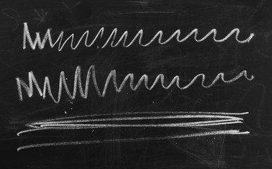 Zig zag lines symbol, sign on chalkboard, blackboard texture